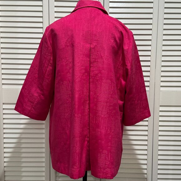 Chico’s Jacquard Button-Front Jacket – Pink – Size 3P Petite - Picture 7 of 11